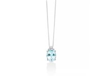 Collana Miluna Donna Acquamarina in Oro bianco Diamante CLD4725